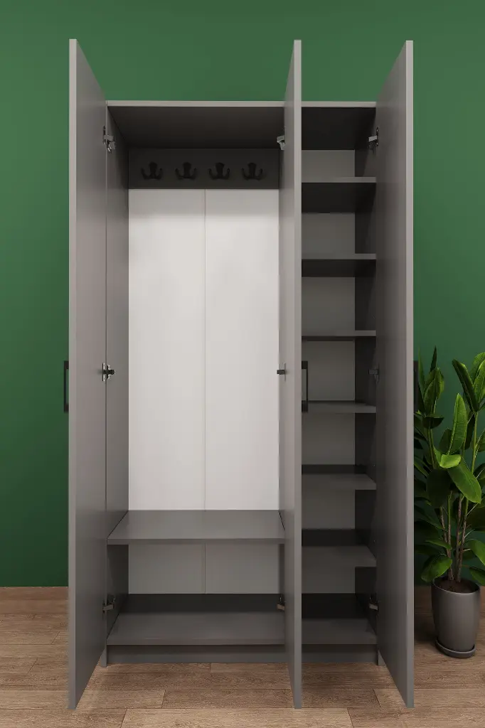 Dar Girişler İçin Vestiyer ve Portmanto 90 cm Ayakkabılıklı Askılıklı V-07 