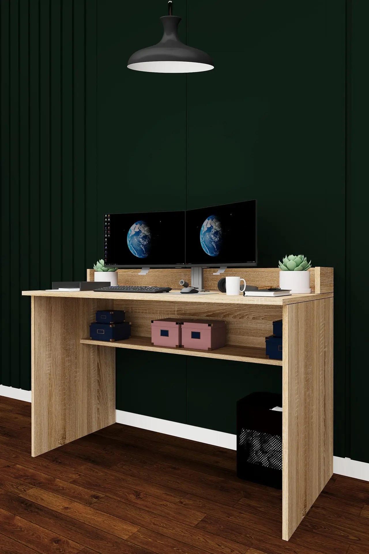 Raflı Çalışma Masası 120 cm, Alt Raflı MDF Bilgisayar Masası - ÇM-01