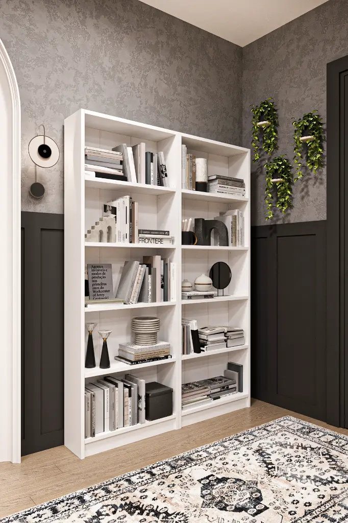 Raflı Kitaplık 169 cm Çift Modül Kapaksız Geniş Kitaplık K003 