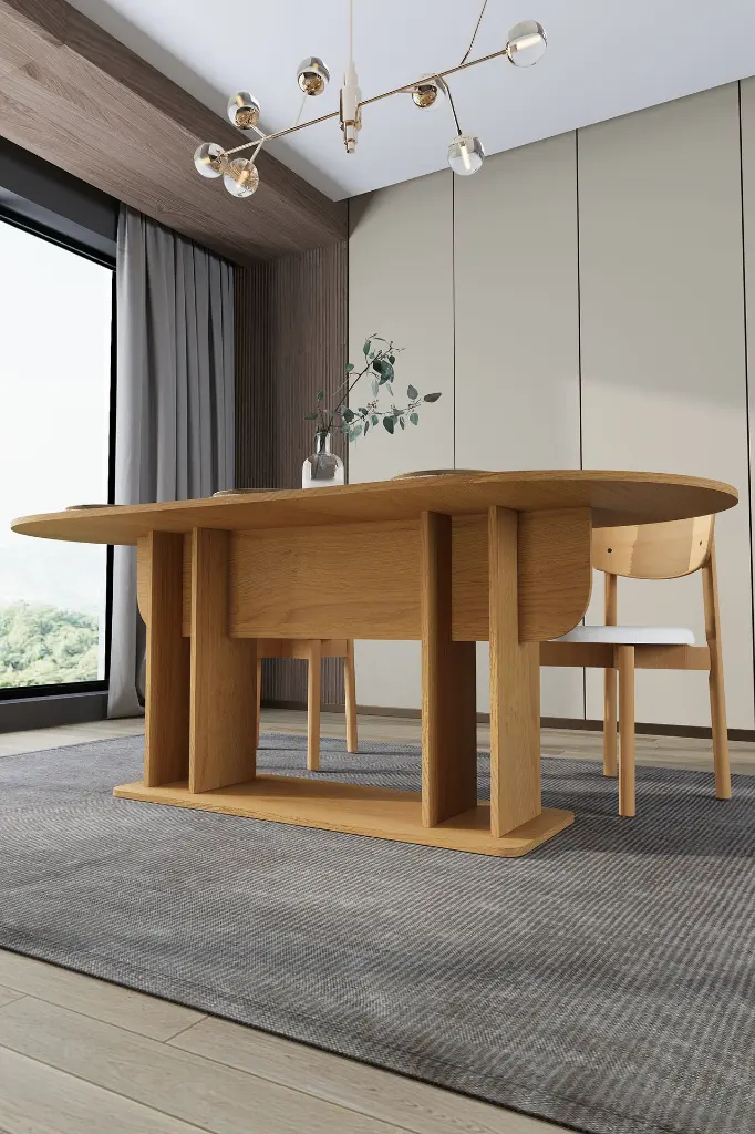 Oval Yemek Masası 8 Kişilik 200x90 cm %100 MDF - YM-08