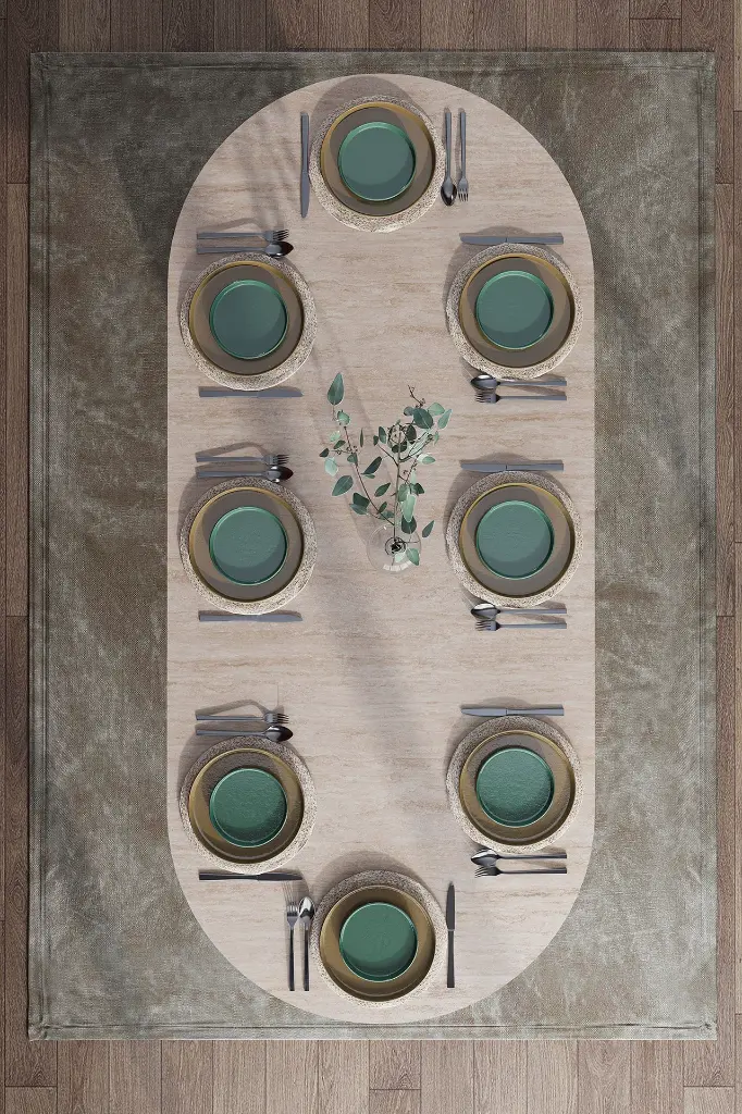 Oval Yemek Masası 8 Kişilik 200x90 cm %100 MDF - YM-08