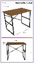 METALCM02 çalışma masası ölçü şeması: perspektif ve ön görünümde genişlik 90 cm, derinlik 60 cm, yükseklik 75 cm okunuyor.
