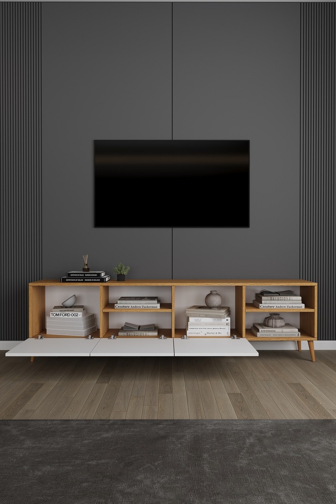 Yemek Odası Takımı TV Üniteli ve Konsollu 160x90 Masa 6 Sandalye - YT-01