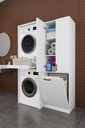 BT-01 Beyaz çamaşır ve kurutma makinesi dolabı takımı, birlikte görünüm 4