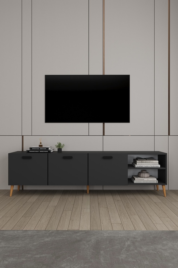 Yemek Odası Takımı TV Üniteli ve Konsollu 200x90 Oval Masa 8 Sandalye - YT-02