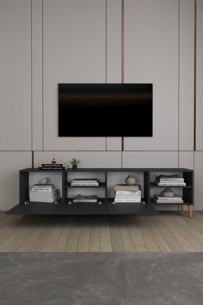 Yemek Odası Takımı TV Üniteli ve Konsollu 200x90 Oval Masa 8 Sandalye - YT-02