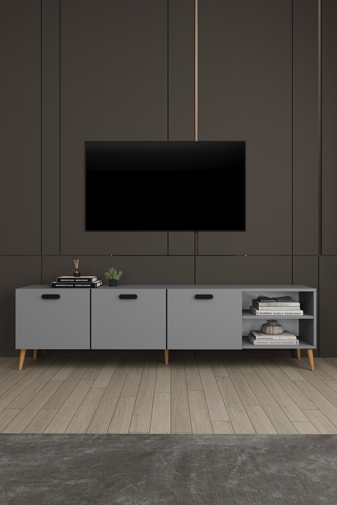 Yemek Odası Takımı TV Üniteli ve Konsollu 200x90 Oval Masa 8 Sandalye - YT-02