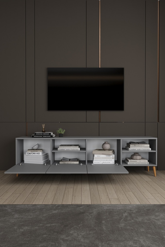 Yemek Odası Takımı TV Üniteli ve Konsollu 200x90 Oval Masa 8 Sandalye - YT-02