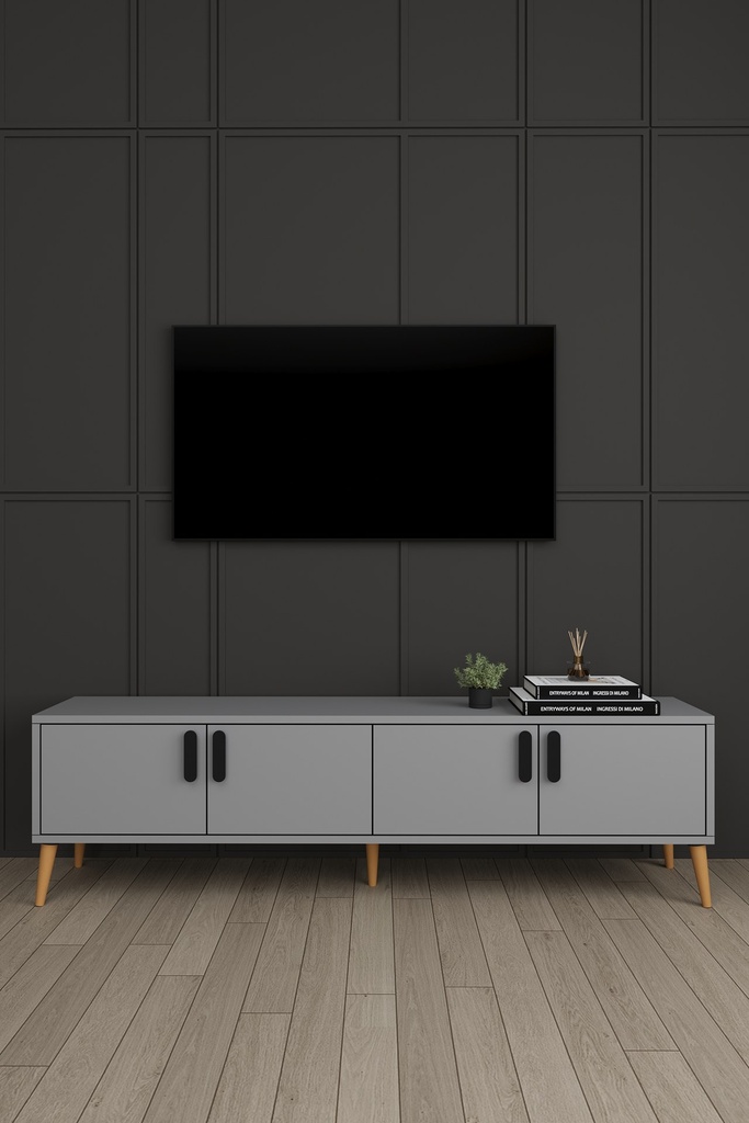 Yemek Odası Takımı TV Üniteli ve Konsollu 90 cm Yuvarlak Masa 4 Sandalye - YT-03