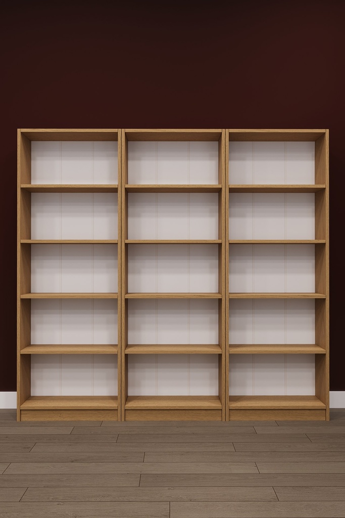 Raflı Kitaplık 180x169 cm Üç Modül Kapaksız Geniş Kitaplık K004