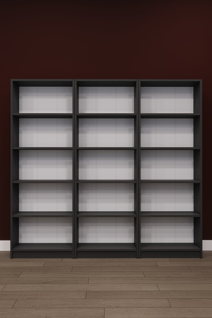 Raflı Kitaplık 180x169 cm Üç Modül Kapaksız Geniş Kitaplık K004