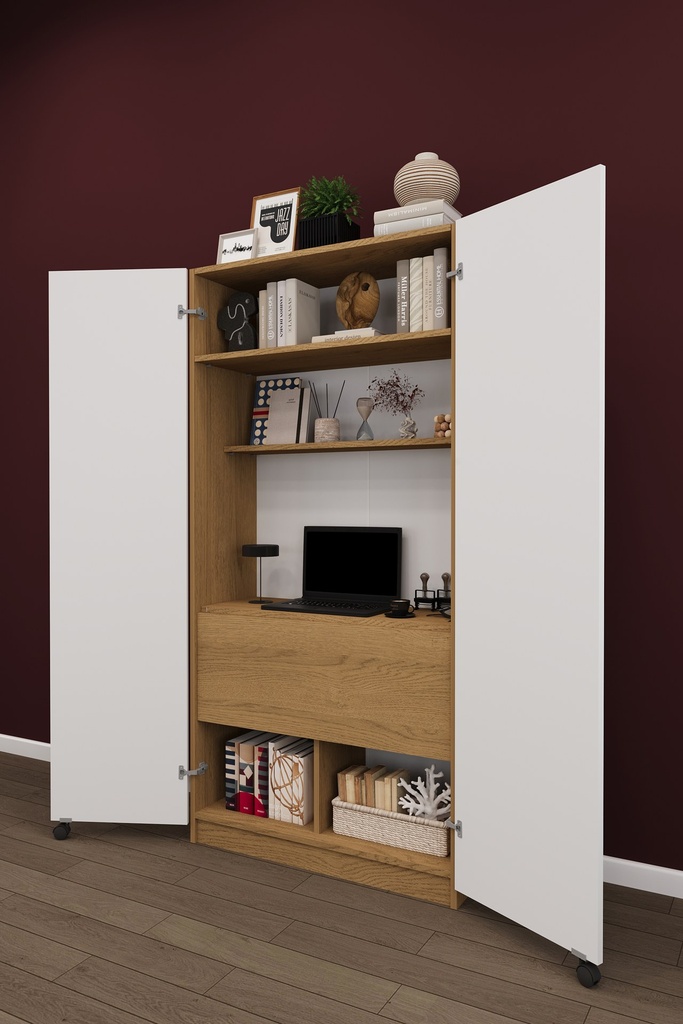 Çalışma Masalı Dolap Katlanır Masalı Kapaklı Raflı 80x180 cm MD-01