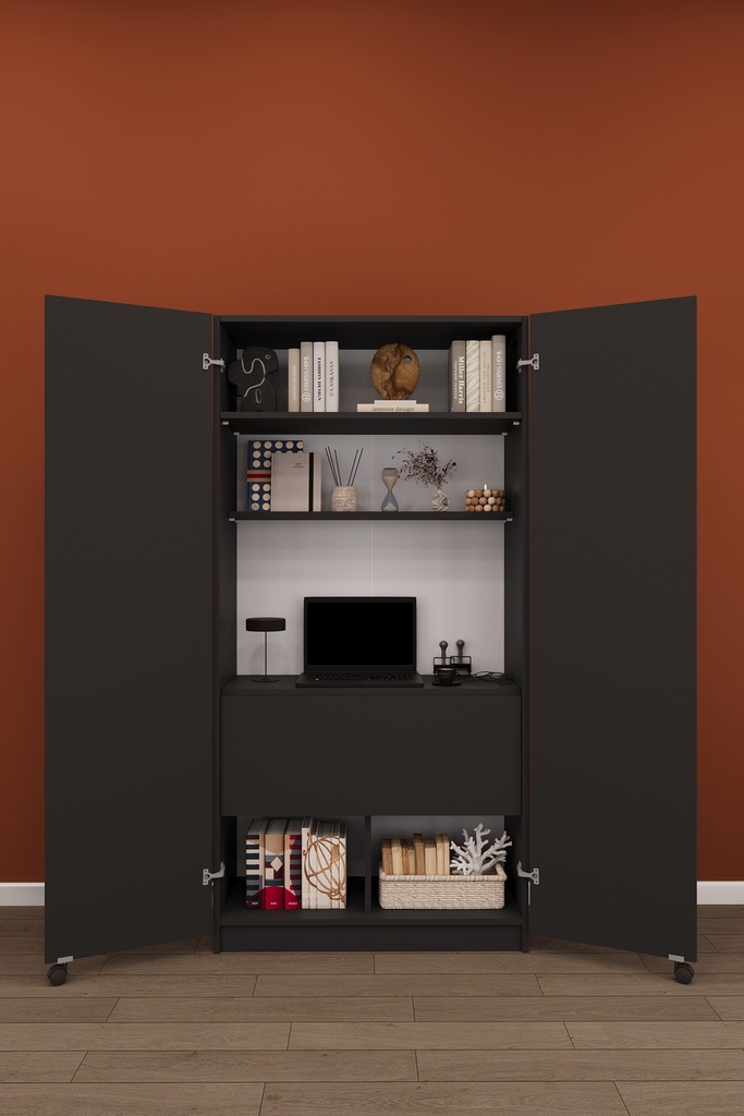 Çalışma Masalı Dolap Katlanır Masalı Kapaklı Raflı 80x180 cm MD-01