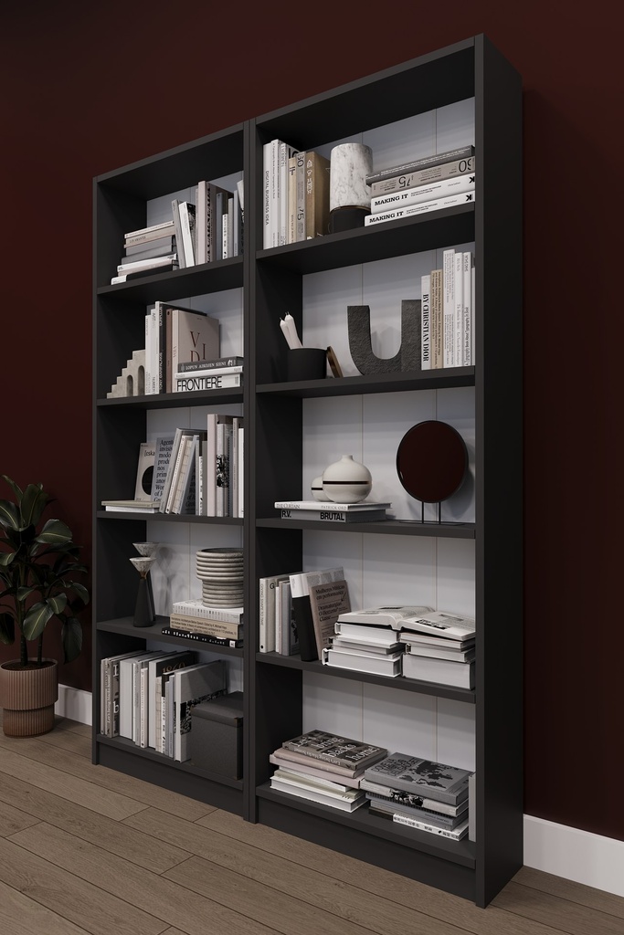 Raflı Kitaplık 169 cm Çift Modül Kapaksız Geniş Kitaplık K003 