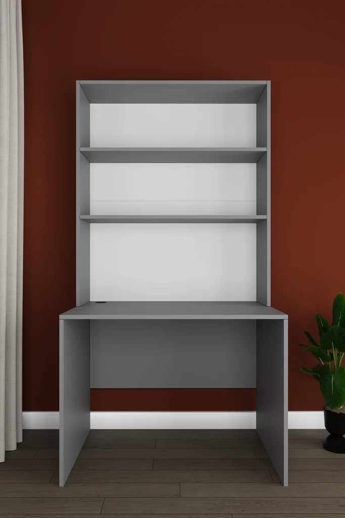 Kitaplıklı Çalışma Masası 100 cm, Raflı Ofis ve Ders Masası - ÇM-03 