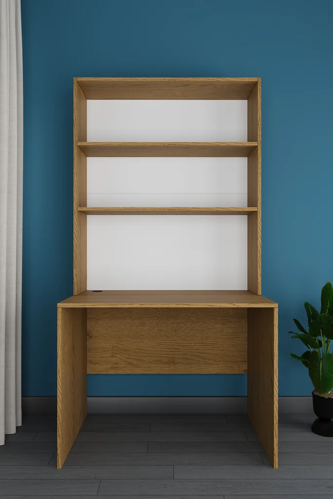 Kitaplıklı Çalışma Masası 100 cm, Raflı Ofis ve Ders Masası - ÇM-03 