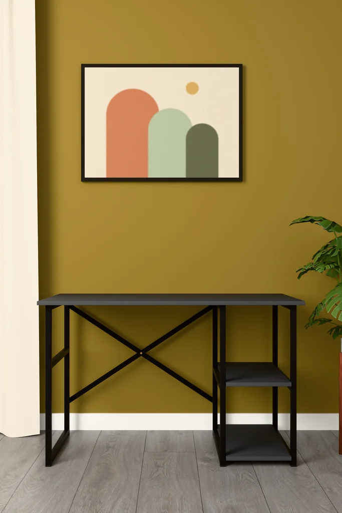 Çalışma Masası Metal Ayaklı Raflı 120x60 cm METALCM01