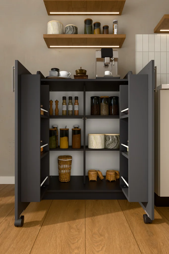 Mutfak Dolabı Kapak İçi Raflı Üst Tablalı 102 cm MDF - MK-08