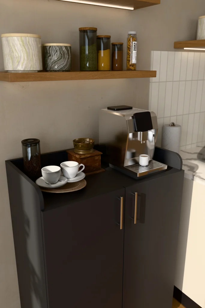 Mutfak Dolabı Kapak İçi Raflı Üst Tablalı 102 cm MDF - MK-08