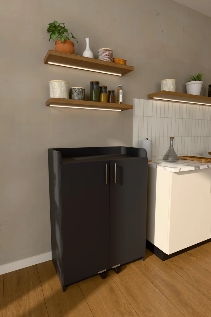 Mutfak Dolabı Kapak İçi Raflı Üst Tablalı 102 cm MDF - MK-08