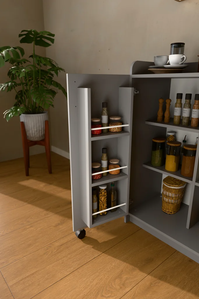 Mutfak Dolabı Kapak İçi Raflı Üst Tablalı 102 cm MDF - MK-08
