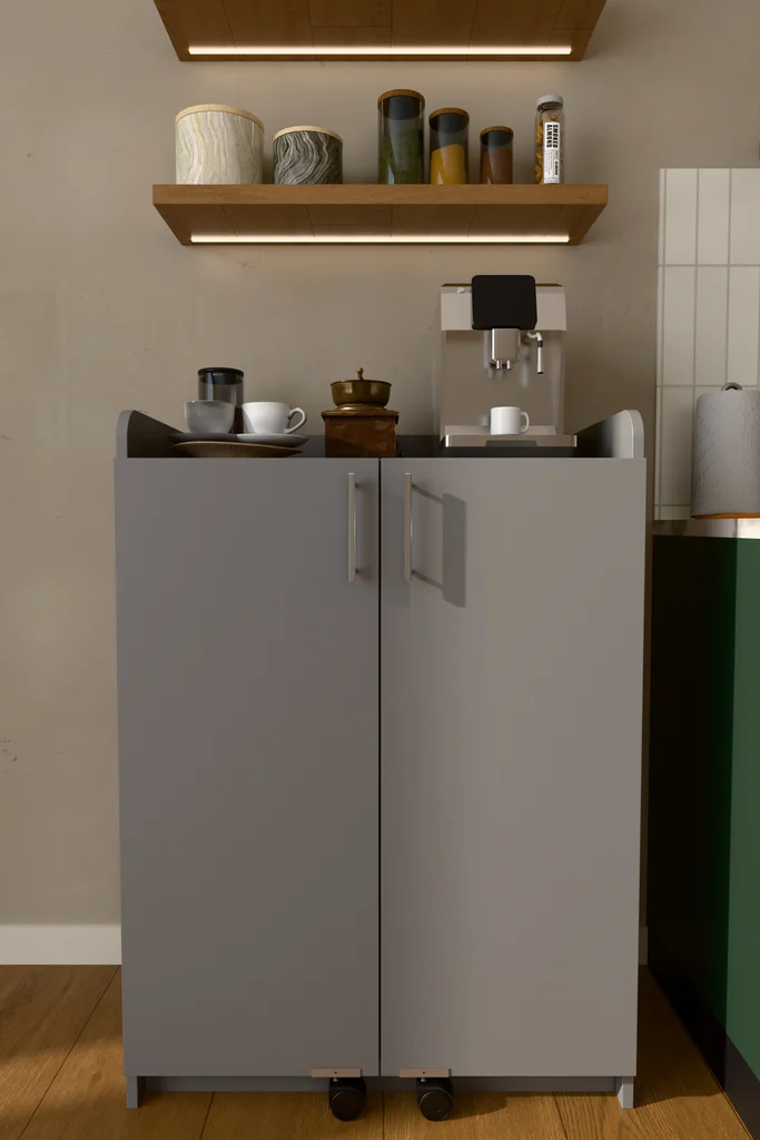 Mutfak Dolabı Kapak İçi Raflı Üst Tablalı 102 cm MDF - MK-08