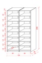 K-14 ölçü şeması: 2 x 60 cm modül, toplam 120 cm genişlik, 30 cm derinlik, 208 cm yükseklik.