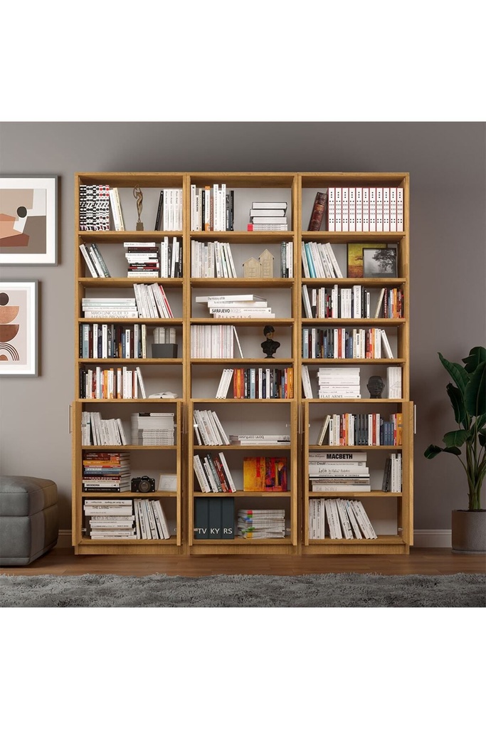 Petra Kapaklı Üç Modüllü  Kitaplık K-54 - Görsel 5