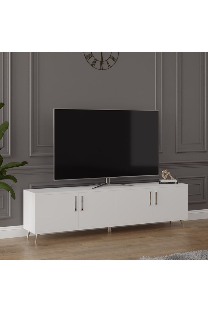 Beyaz TV Ünitesi %100 MDFLAM T-01 - Görsel 3