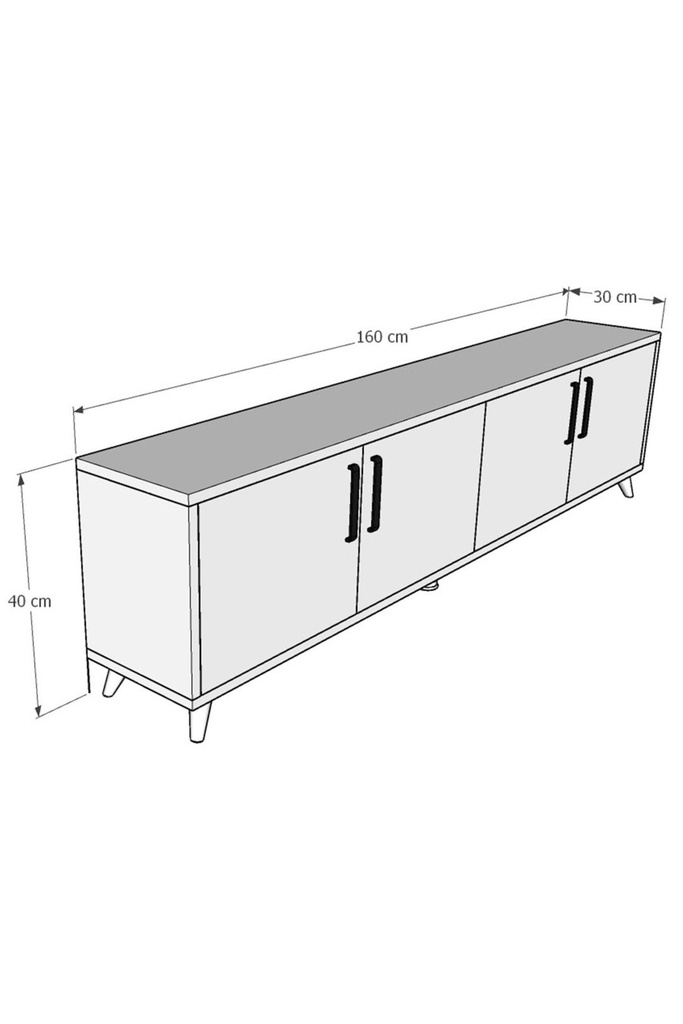 TV Ünitesi Koyu Gri %100 MDFLAM T-04 - Görsel 5