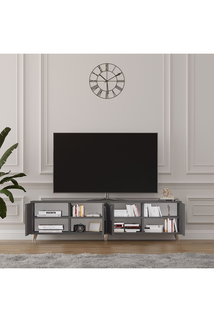 TV Ünitesi Koyu Gri %100 MDFLAM T-04 - Görsel 2