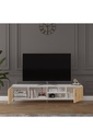 180 cm TV Ünitesi Beyaz & Safir Meşe T-10 - Görsel 3