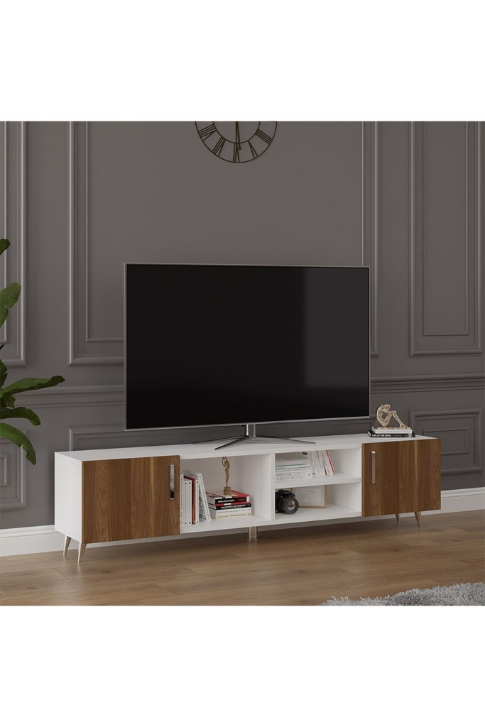 Tv Ünitesi Beyaz & Ceviz T-16  - Görsel 2
