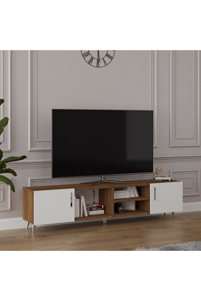 Tv Ünitesi Ceviz & Beyaz T-17  - Görsel 3