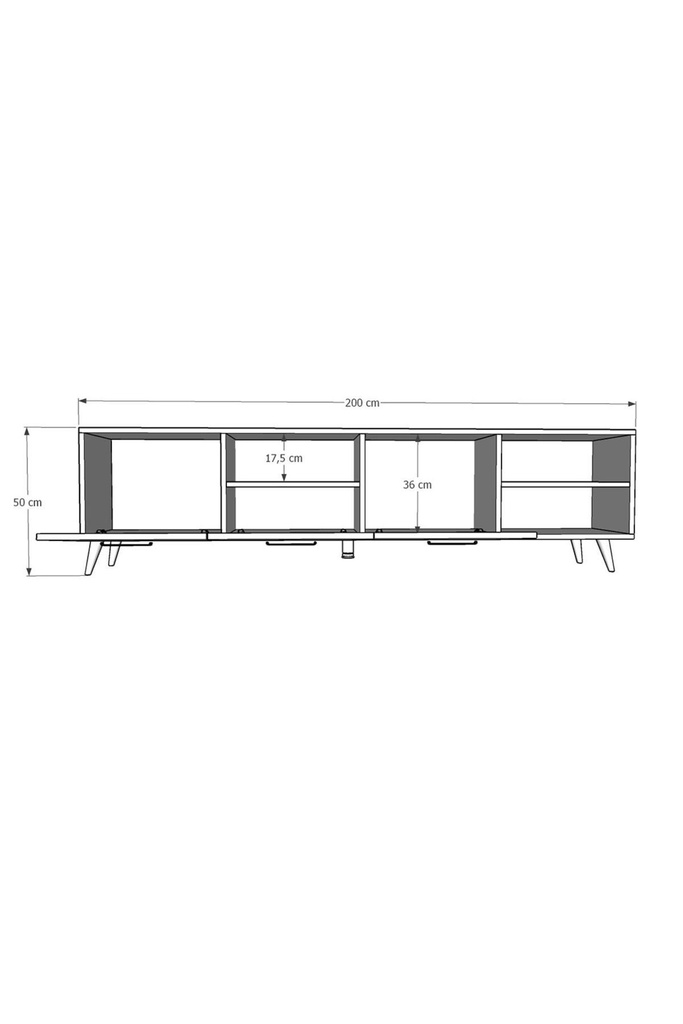 Tv Ünitesi Safir Meşe & Beyaz T-19  - Görsel 5