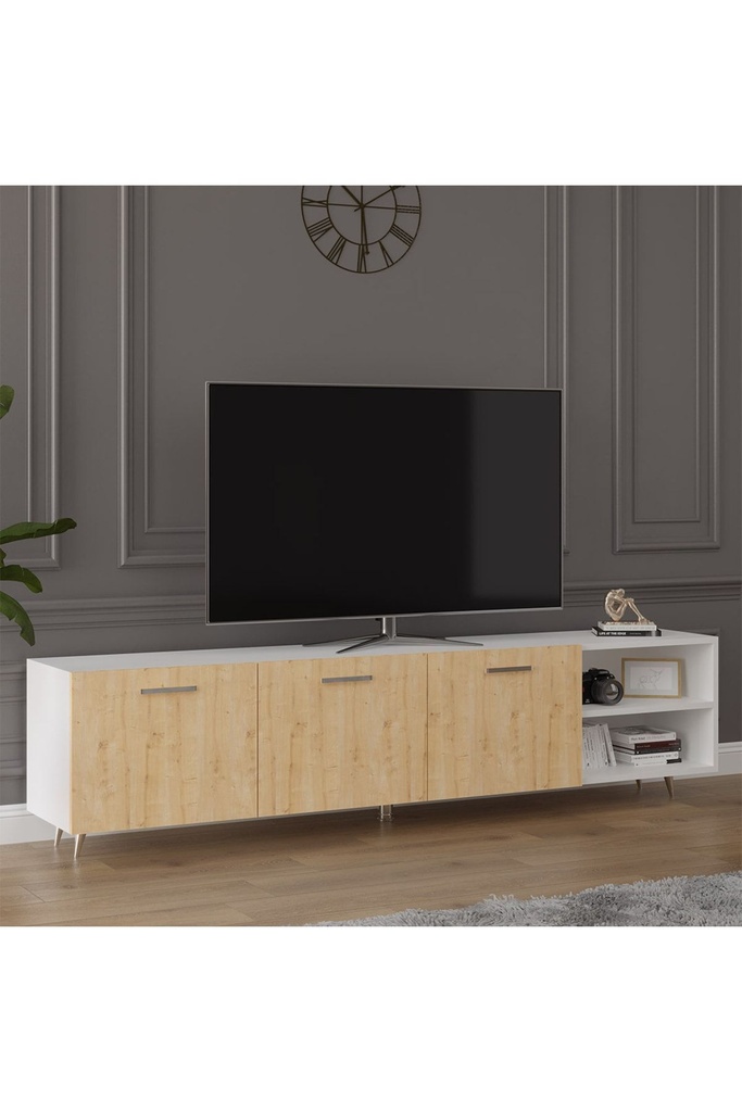 Tv Ünitesi Safir Meşe & Beyaz T-19  - Görsel 3