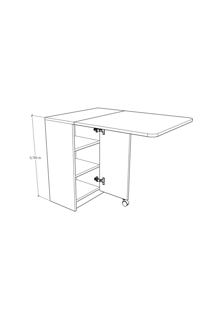 Tek Kanatlı Katlanır Mutfak Masası %100 MDFLAM KM-17 - Görsel 3