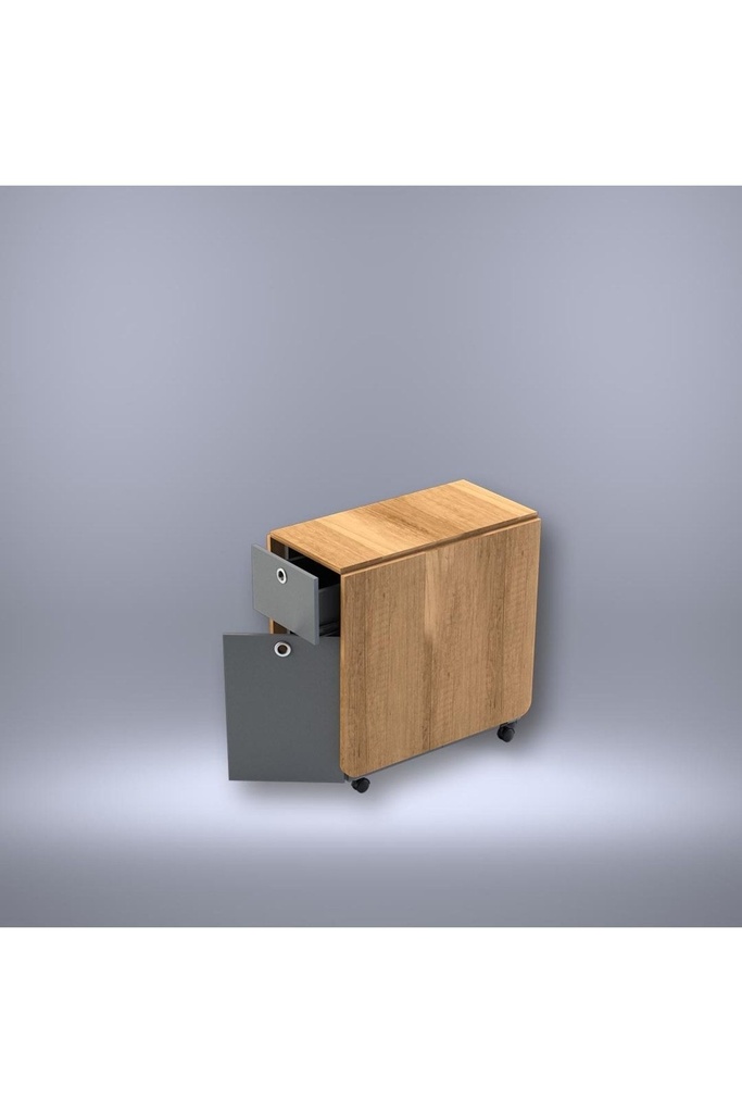 Koyu Gri & Petra Katlanır Mutfak Masası KM-03 - Görsel 3