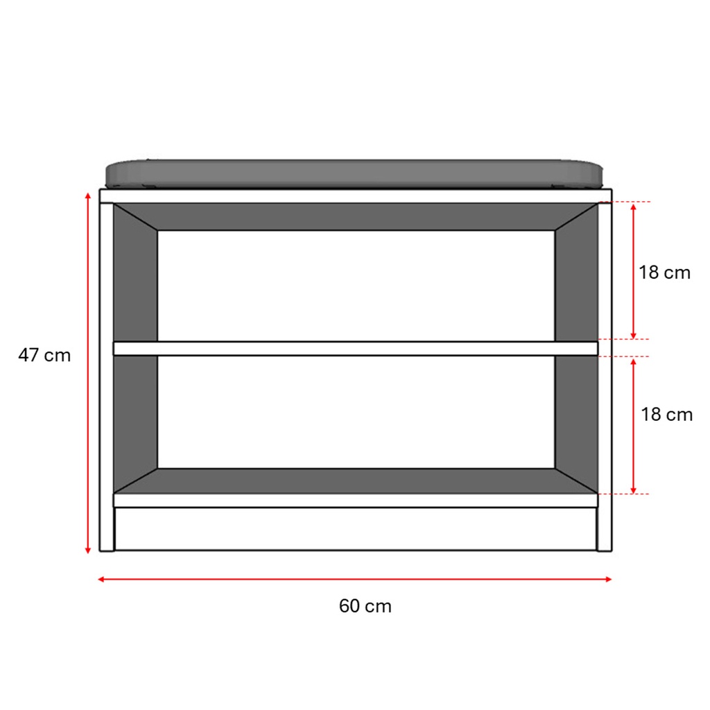 Puflu Ayakkabılık 60 CM (6 Renk) PUF-02 - Görsel 2