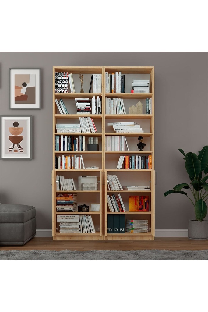 Safir Meşe Kapaklı İki Modüllü Kitaplık K-40 - Görsel 2