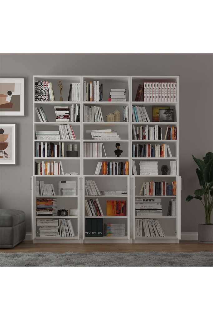 Beyaz Kapaklı Kitaplık %100 MDFLAM K-50 - Görsel 2