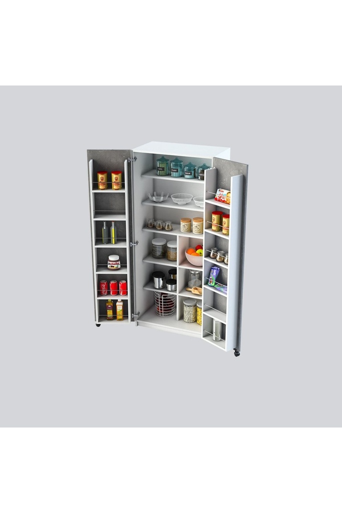Retro Gri Mutfak Kiler Dolabı MK-07 - Görsel 2