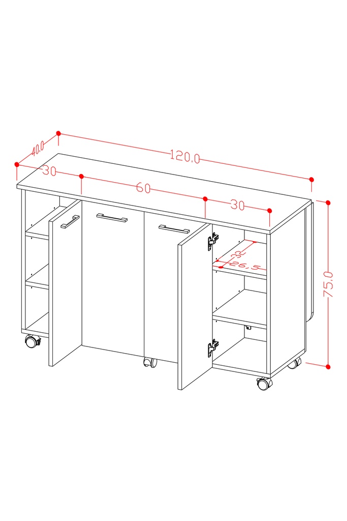 Mutfak Adası/Yemek Masası/Kahve Köşesi %100 MDFLAM MA-02 - Görsel 2