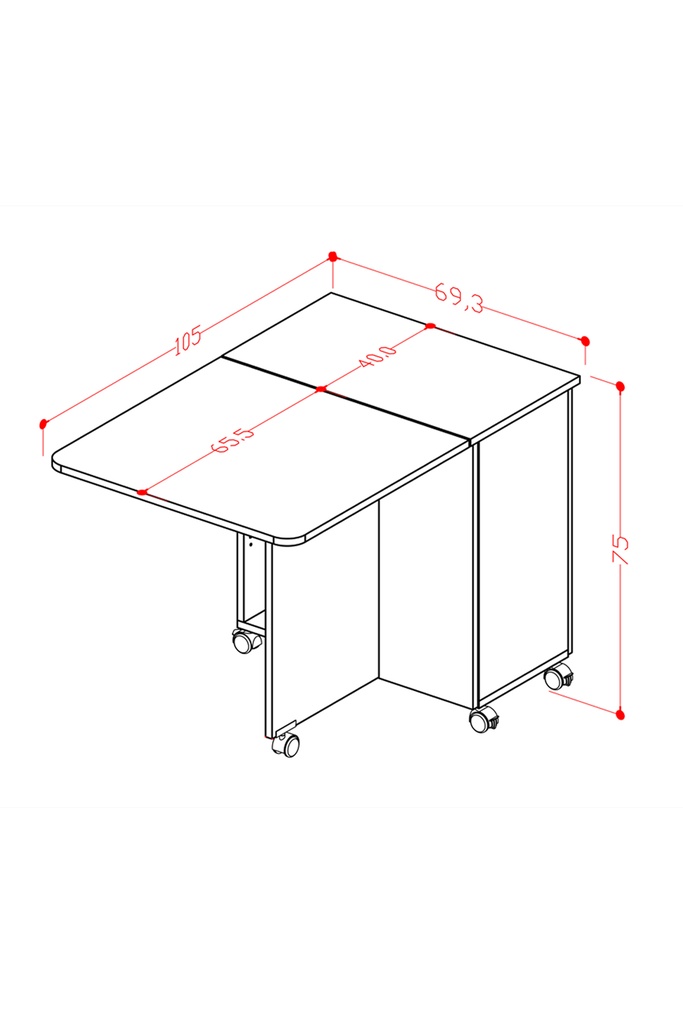 105 cm Mutfak Adası/Yemek Masası/Kahve Köşesi %100 MDFLAM MA-01 - Görsel 2