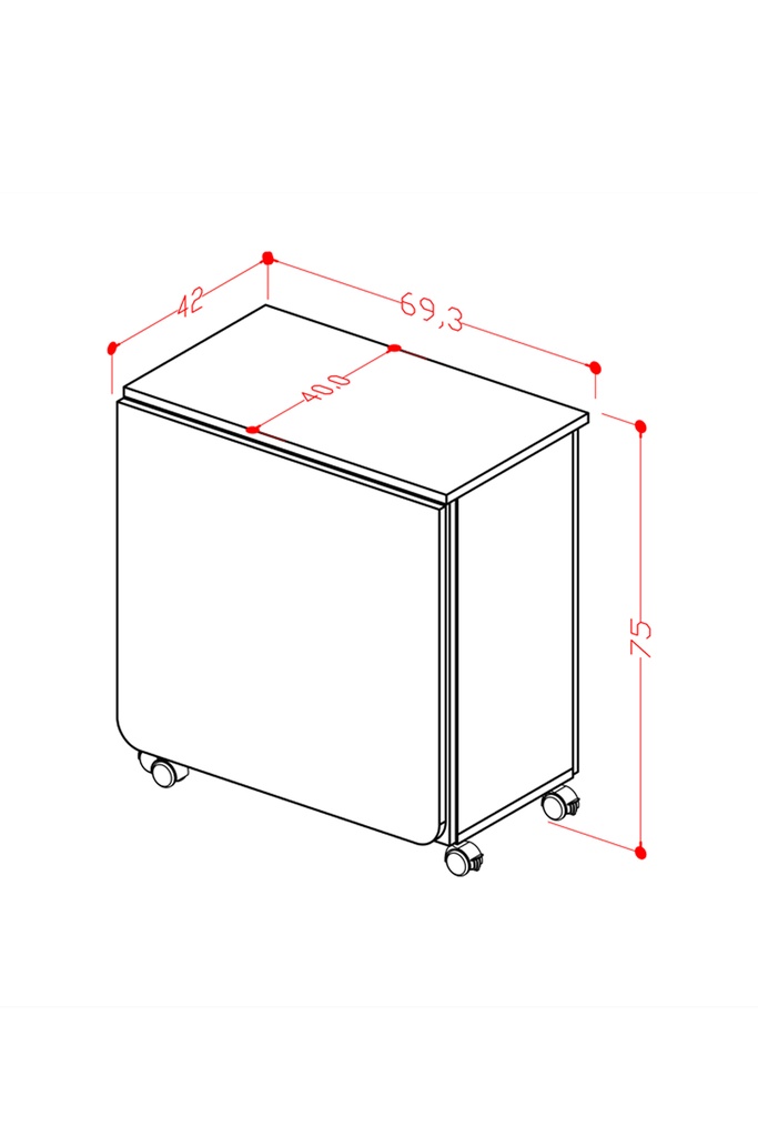 105 cm Mutfak Adası/Yemek Masası/Kahve Köşesi %100 MDFLAM MA-01 - Görsel 3