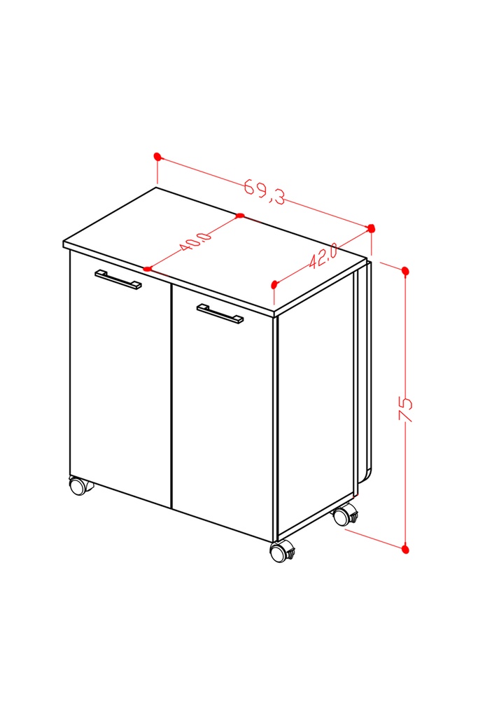 105 cm Mutfak Adası/Yemek Masası/Kahve Köşesi %100 MDFLAM MA-01 - Görsel 4