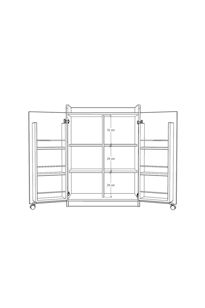 Retro Gri Mutfak Kiler Dolabı MK-14 - Görsel 6