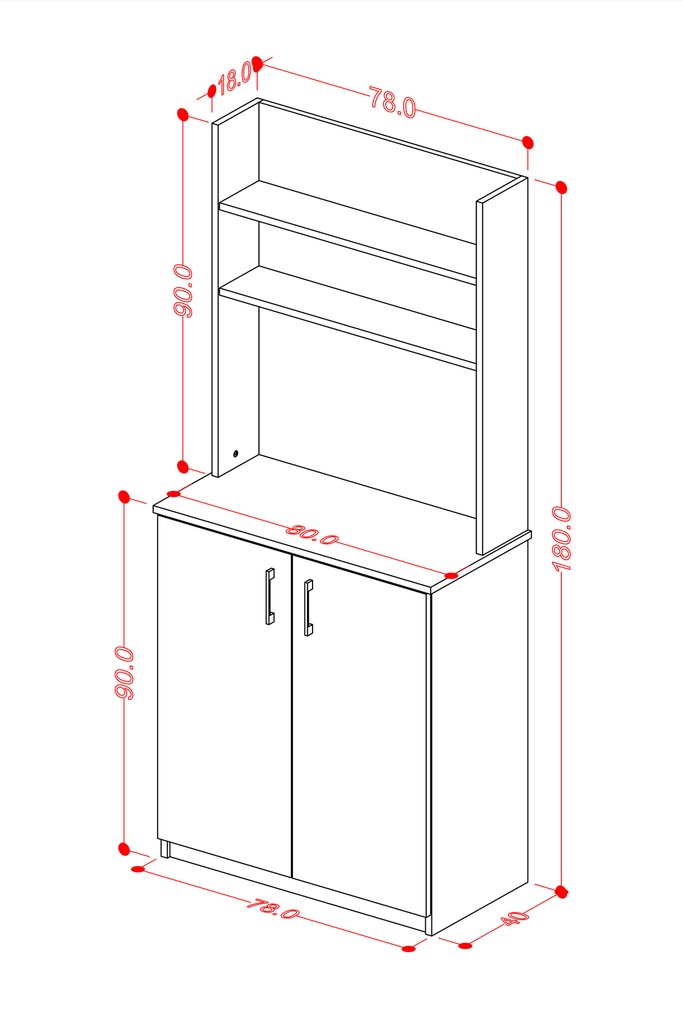 Kahve Köşesi & Çok Amaçlı Mutfak Dolabı %100 MDFLAM KAHVE01 - Görsel 3