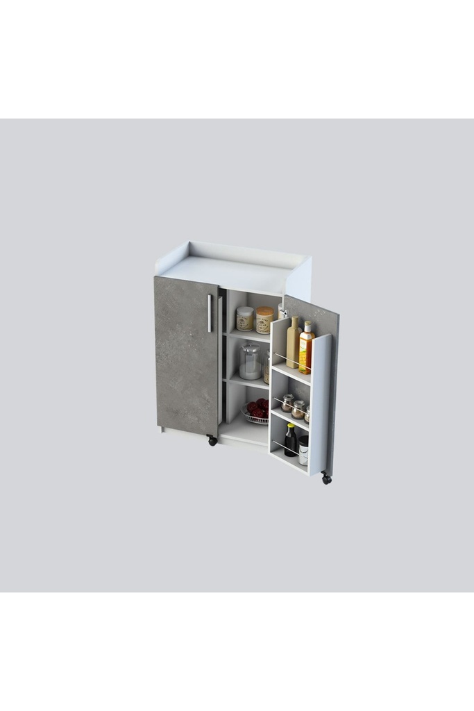 Retro Gri Mutfak Kiler Dolabı MK-14 - Görsel 3