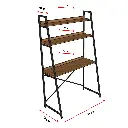 Kitaplıklı Metal Çalışma Masası METALKÇM01 ölçü şeması; 20, 18, 24, 50, 90 ve 50 cm değerleri, derinlik ve raf genişlikleri.